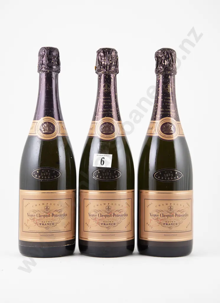 3 bottles NV Veuve Clicquot Ponsardin Rosé Brut Champagne Image 1++