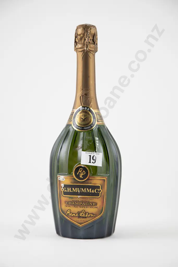 1 bottle 1982 Mumm Cuvee René Lalou Champagne Image 1++