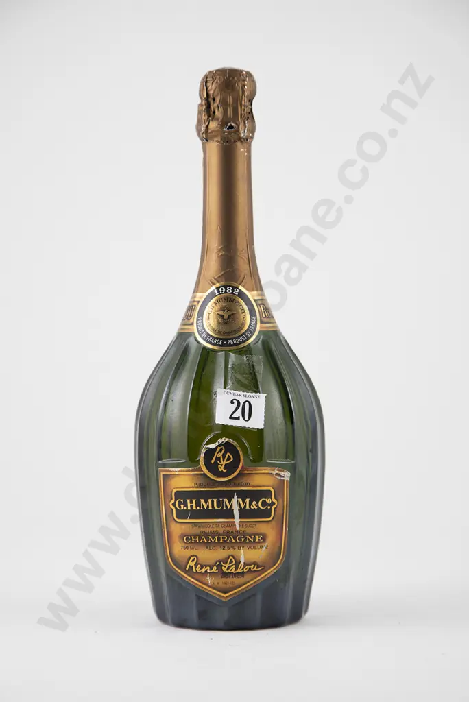 1 bottle 1982 Mumm Cuvee René Lalou Champagne Image 1++