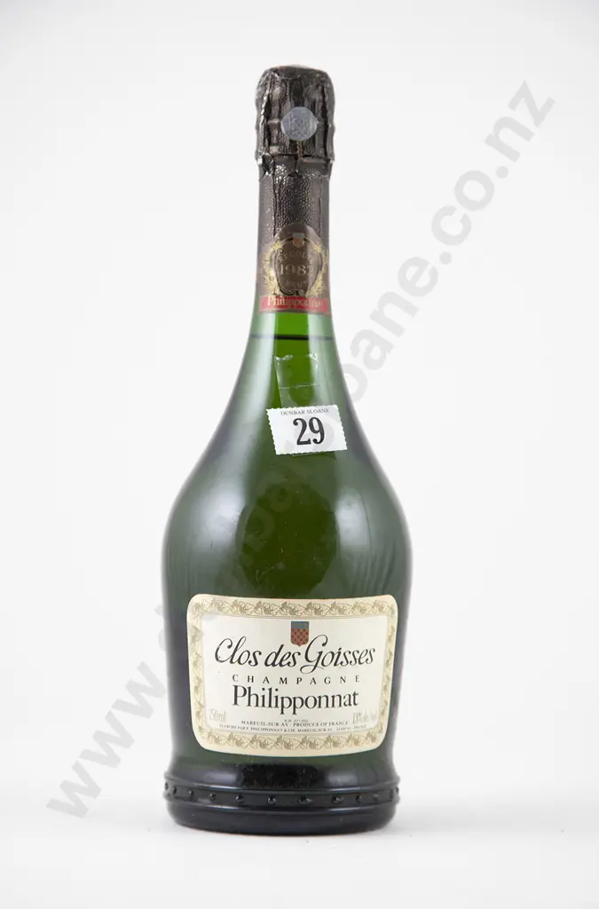 1 bottle 1982 Philipponnat Clos des Goisses Champagne No 7774 Image 1++