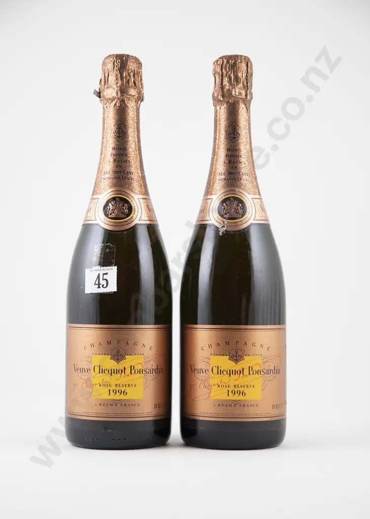 2 bottles 1996 Veuve Clicquot Ponsardin Rosé Brut Champagne Image 1++