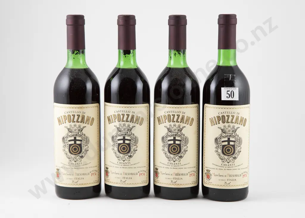 4 bottles 1974 Marchesi Frescobaldi Castello di Nipozzano Chianti Rufina Riserva Image 1++