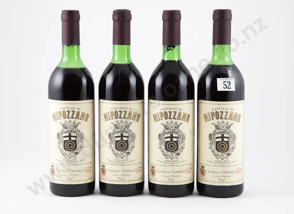 4 bottles 1974 Marchesi Frescobaldi Castello di Nipozzano Chianti Rufina Riserva Image 1++