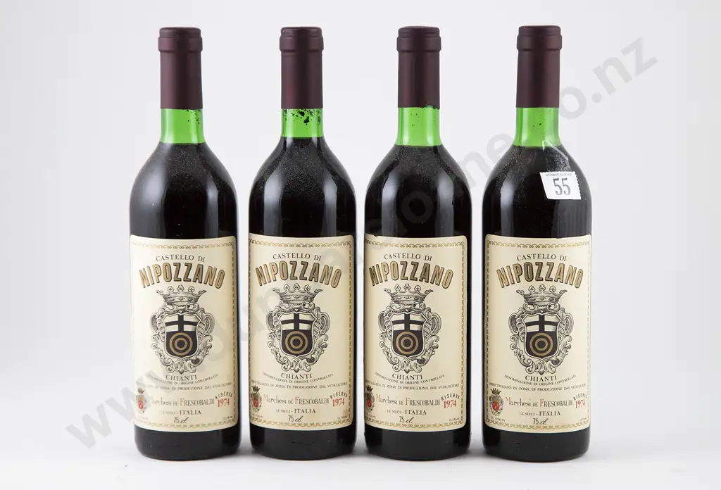 4 bottles 1974 Marchesi Frescobaldi Castello di Nipozzano Chianti Rufina Riserva Image 1++