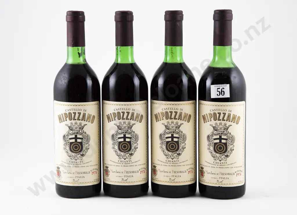 4 bottles 1974 Marchesi Frescobaldi Castello di Nipozzano Chianti Rufina Riserva Image 1++