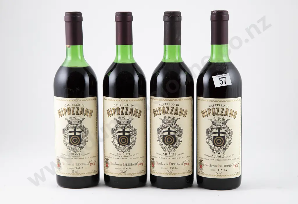4 bottles 1974 Marchesi Frescobaldi Castello di Nipozzano Chianti Rufina Riserva Image 1++