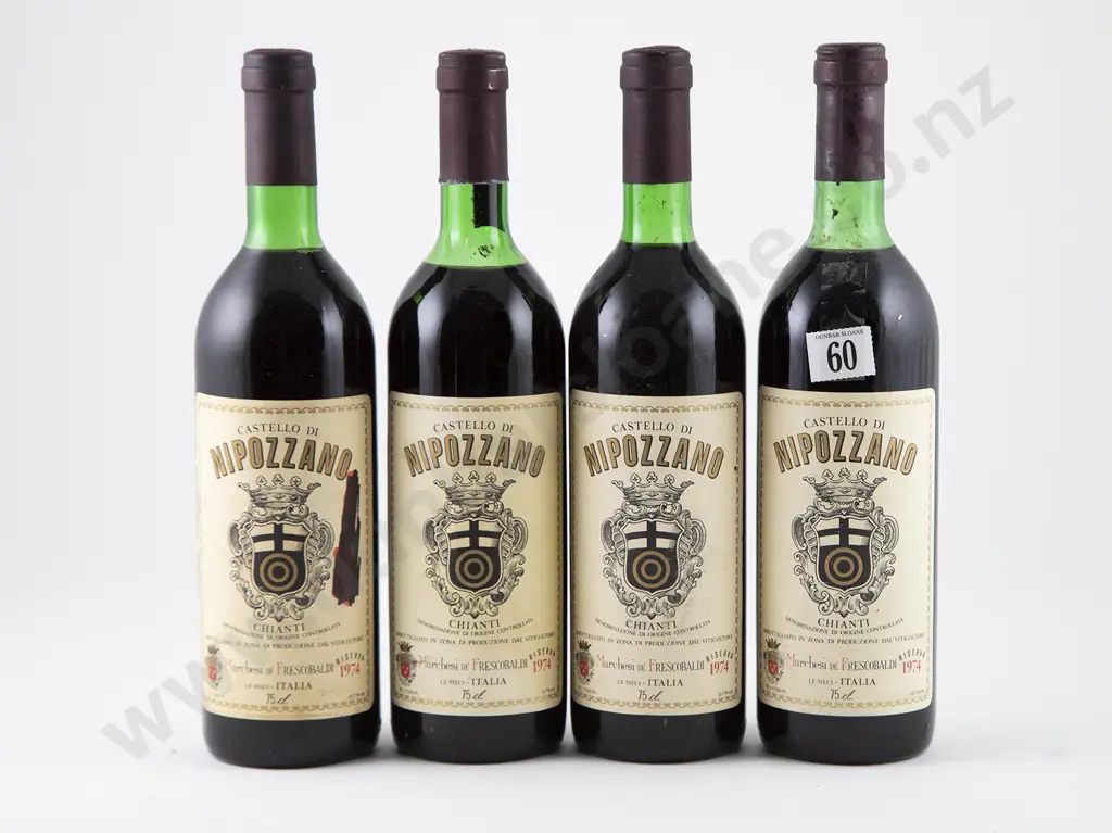 4 bottles 1974 Marchesi Frescobaldi Castello di Nipozzano Chianti Rufina Riserva Image 1++