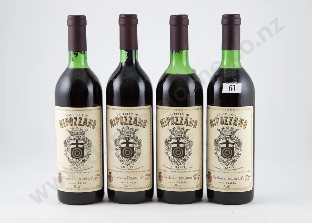 4 bottles 1974 Marchesi Frescobaldi Castello di Nipozzano Chianti Rufina Riserva Image 1++