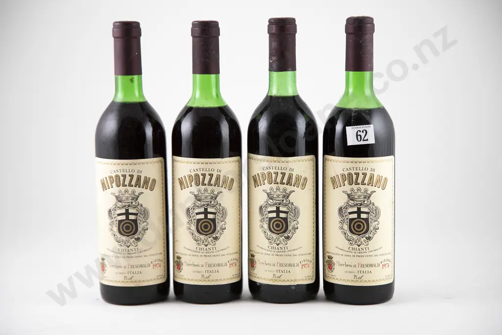 4 bottles 1974 Marchesi Frescobaldi Castello di Nipozzano Chianti Rufina Riserva Image 1++