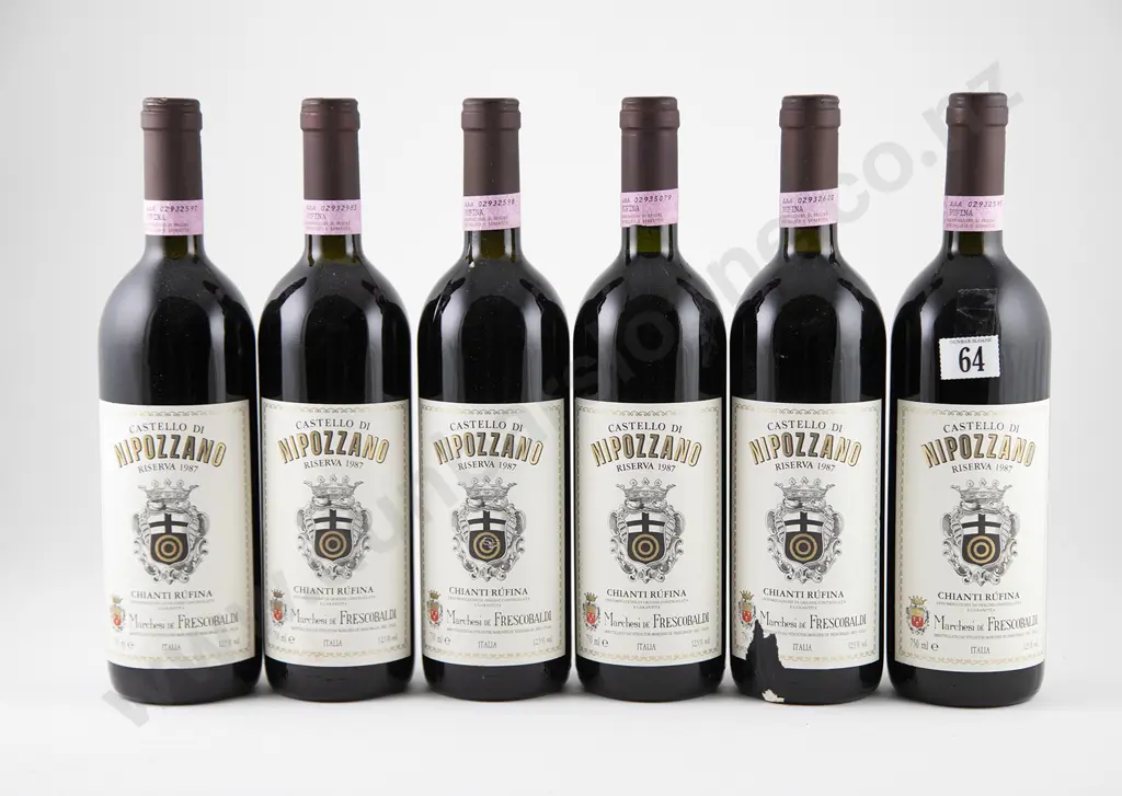 6 bottles 1987 Marchesi Frescobaldi Castello di Nipozzano Chianti Rufina Riserva Image 1++