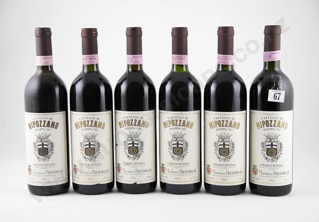6 bottles 1987 Marchesi Frescobaldi Castello di Nipozzano Chianti Rufina Riserva Image 1++