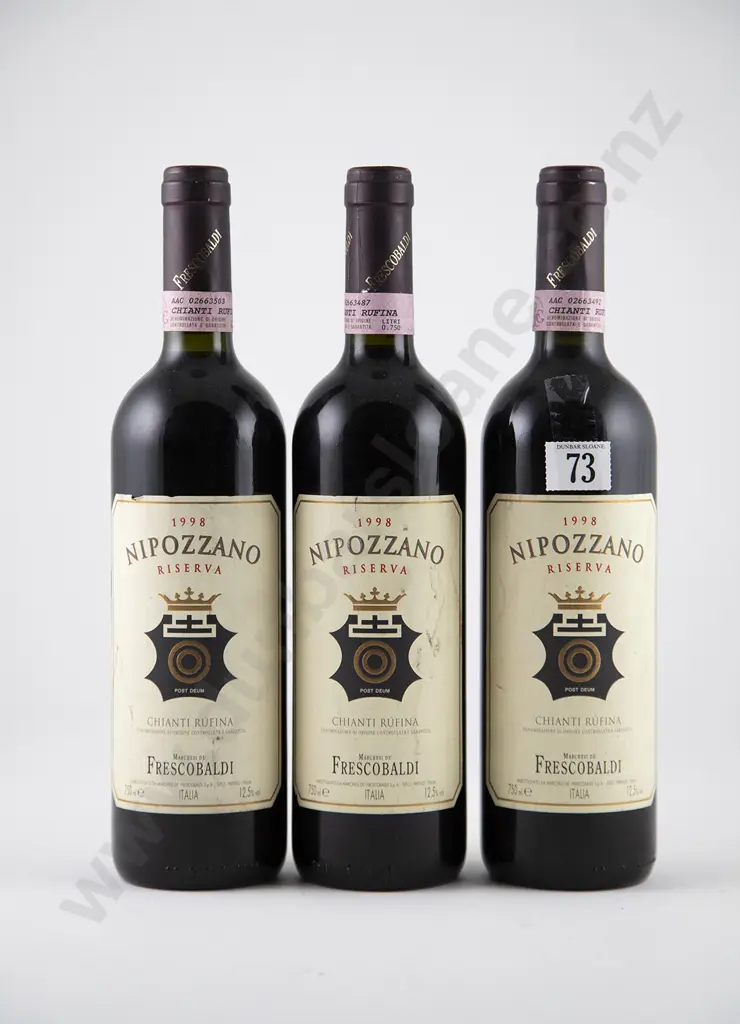 3 bottles 1998 Marchesi Frescobaldi Nipozzano Chianti Rufina Riserva Image 1++