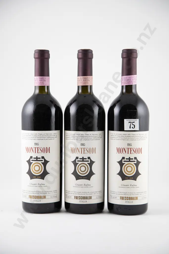 3 bottles 1985 Marchesi Frescobaldi Montesodi Chianti Rufina Image 1++