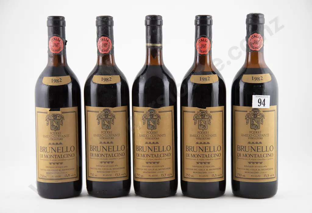 5 bottles 1982 Brunello di Montalcino Poderi Emilio Costanti - Cantina del Colle Image 1++