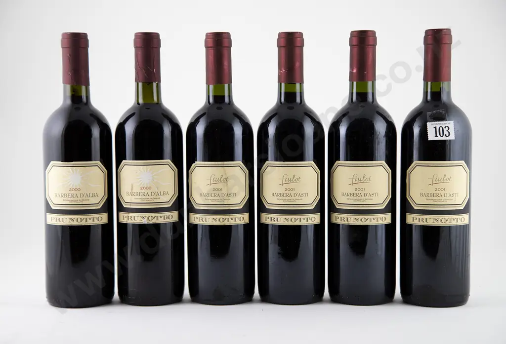 6 bottles 2000 & 2001 Fiulot Barbera D'Asti Prunotto Image 1++