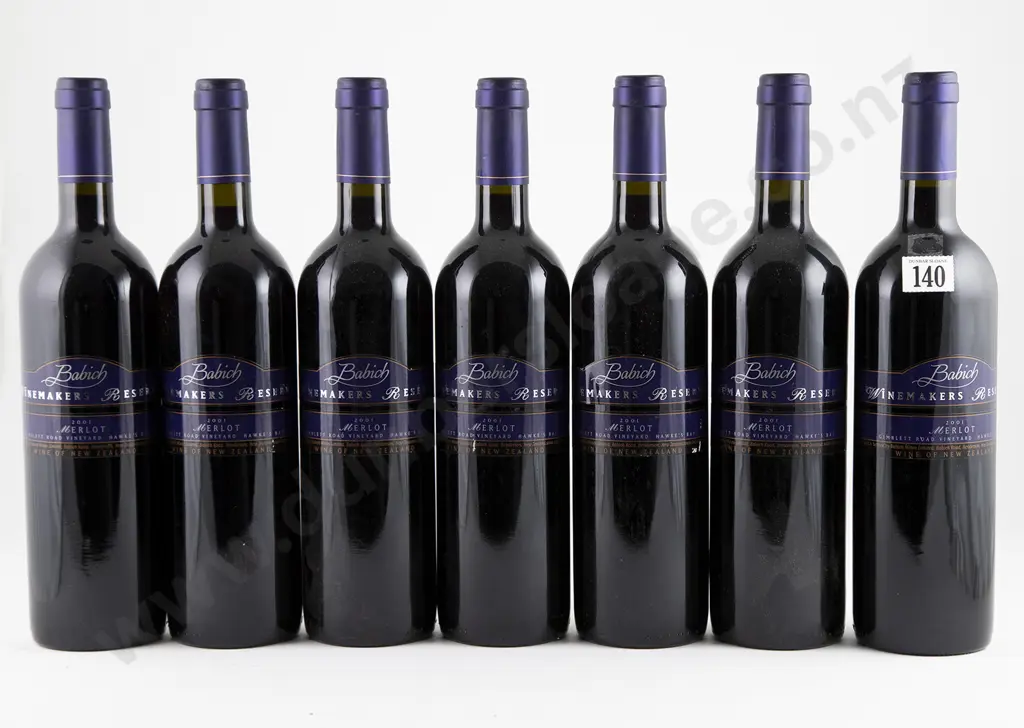 7 bottles 2001 Babich Wines Winemakers' Reserve Merlot Image 1++