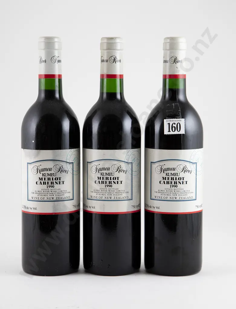 3 bottles 1990 Kumeu River Kumeu Merlot Cabernet Image 1++