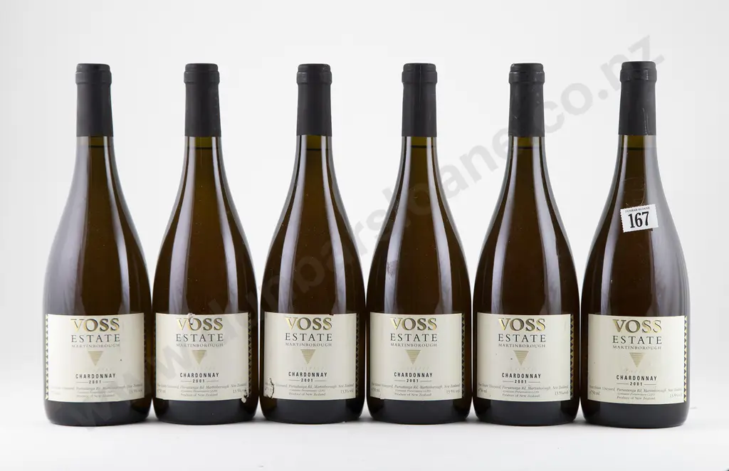 6 bottles 2001 Voss Estate Reserve Chardonnay Image 1++