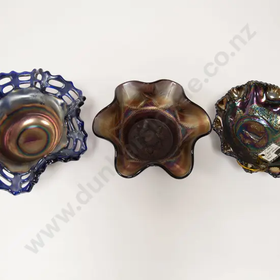 Three Pieces of Carnival Glass incl. Kangaroo Design