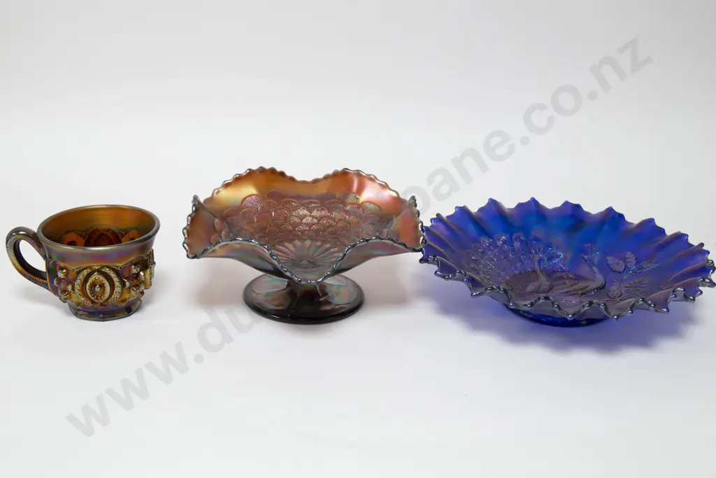 Three Pieces of Carnival Glass Image 1++