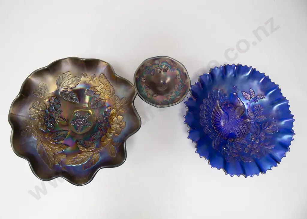 Three Pieces of Carnival Glass Image 1++