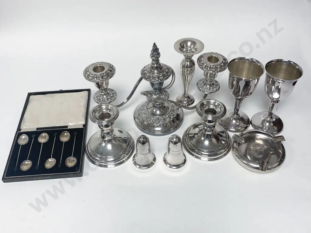 Small Box of Assorted S/P incl. Candelabra Image 1++