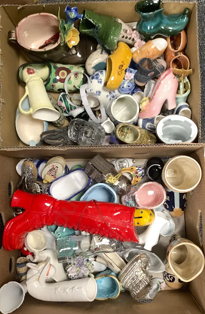 Two Boxes of Assorted Shoe Ornaments Image 1++
