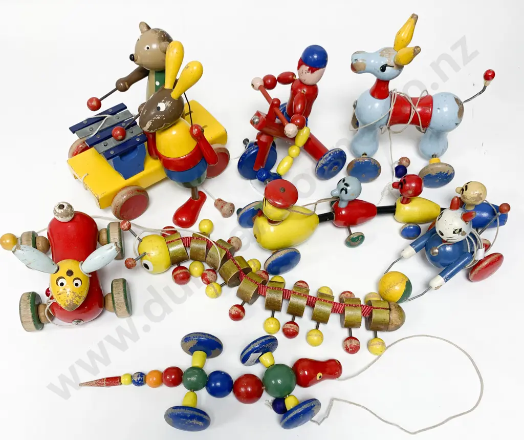 Box of Assorted Vintage Wooden Toys Image 1++