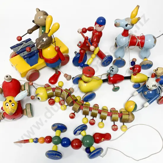 Box of Assorted Vintage Wooden Toys