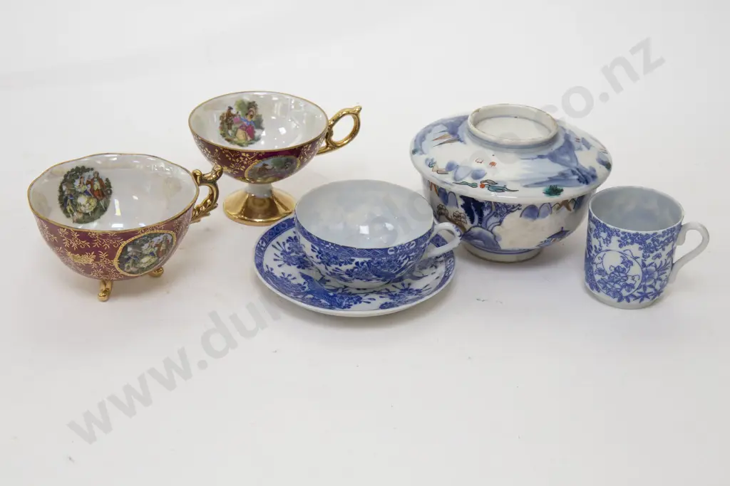 Box of Blue & White and Fancy Tea China Image 1++