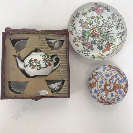 Boxed China Tea Set and Assorted