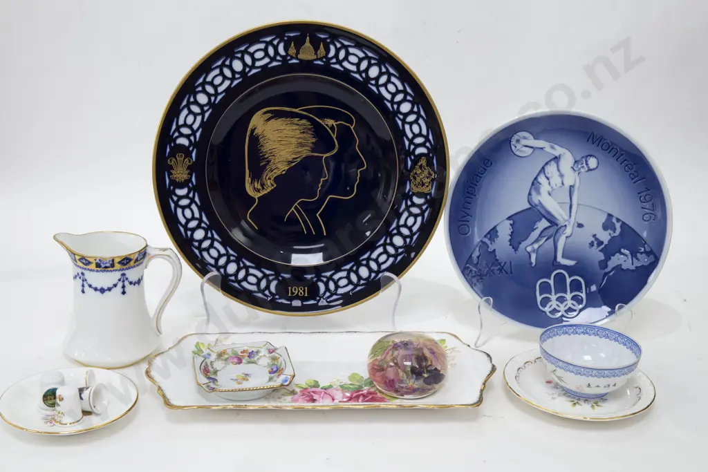 Box of Assorted Fancy Tea China and Commemorative Plates Image 1++