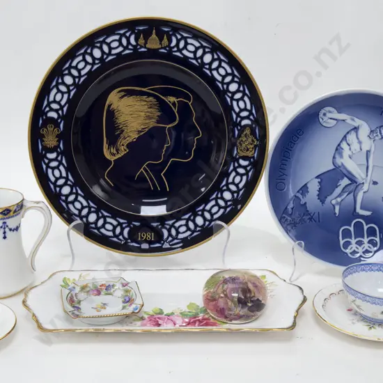 Box of Assorted Fancy Tea China and Commemorative Plates