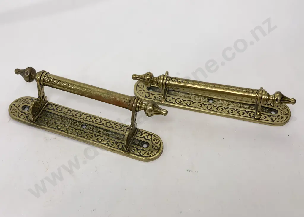 Pair of Ornate Brass Door Handles Image 1++