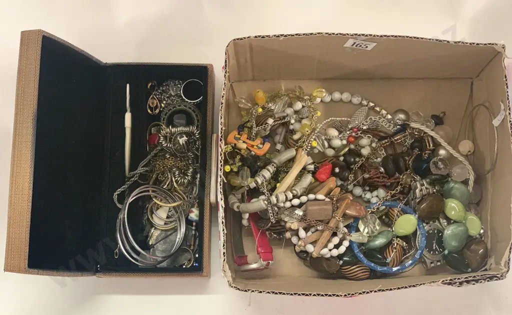 Box of Assorted Costume Jewelry Image 1++