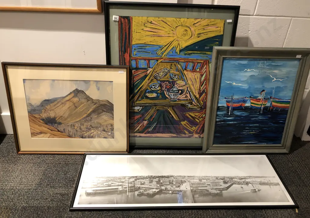 Four Framed Prints and Originals incl. Watercolor by H. C. Gurney Image 1++
