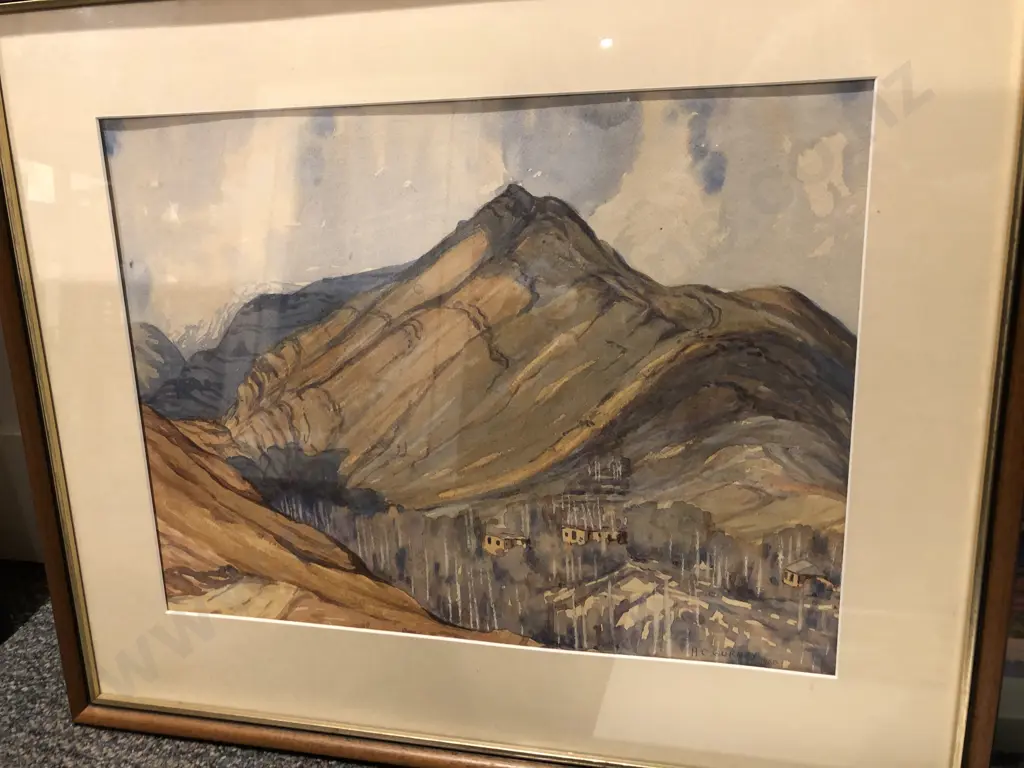 Four Framed Prints and Originals incl. Watercolor by H. C. Gurney Image 1++