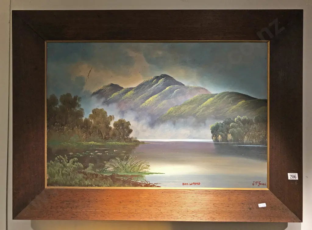 J. McGowan "Ben Lomond" Colonial Oil in Oak Frame Image 1++
