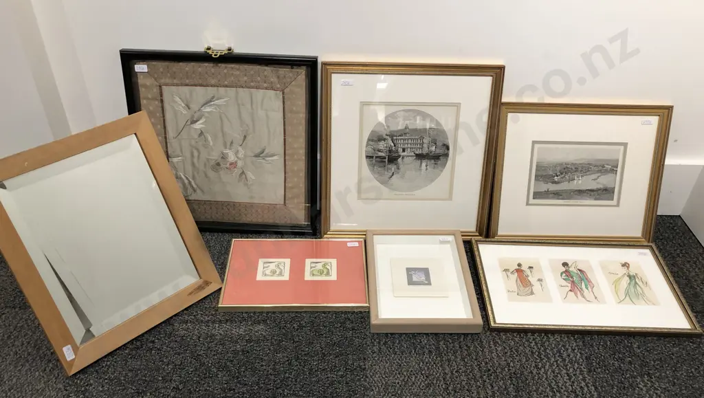 Box of Assorted Framed Works Image 1++