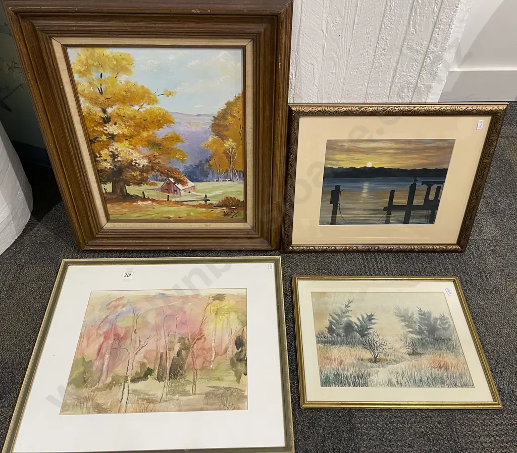 Four Framed Prints and Originals Image 1++