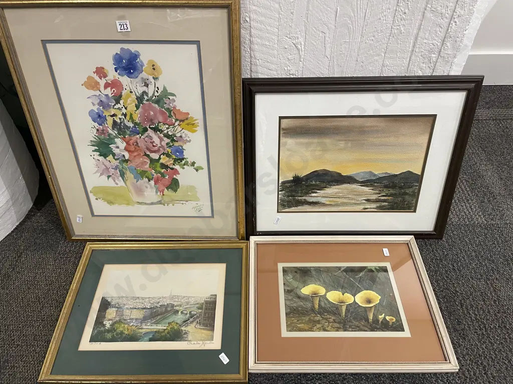 Four Framed Prints and Originals Image 1++