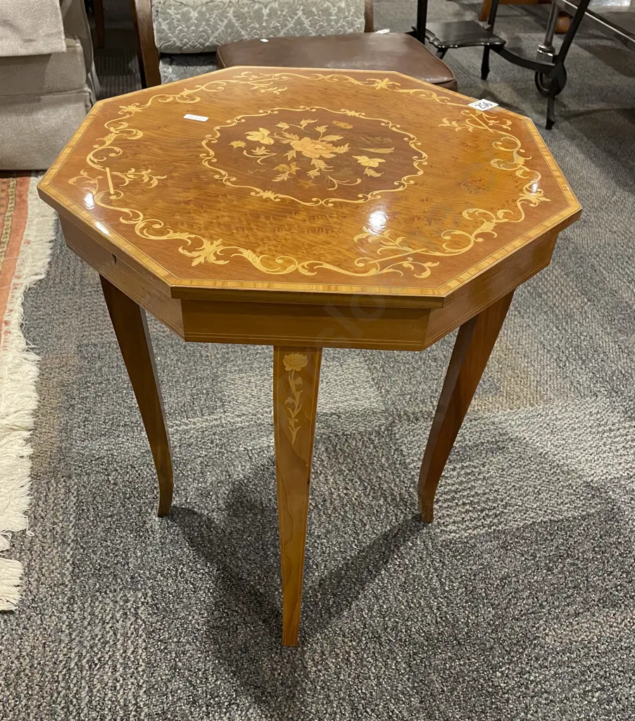 Italian Marquetry Musical Table Image 1++
