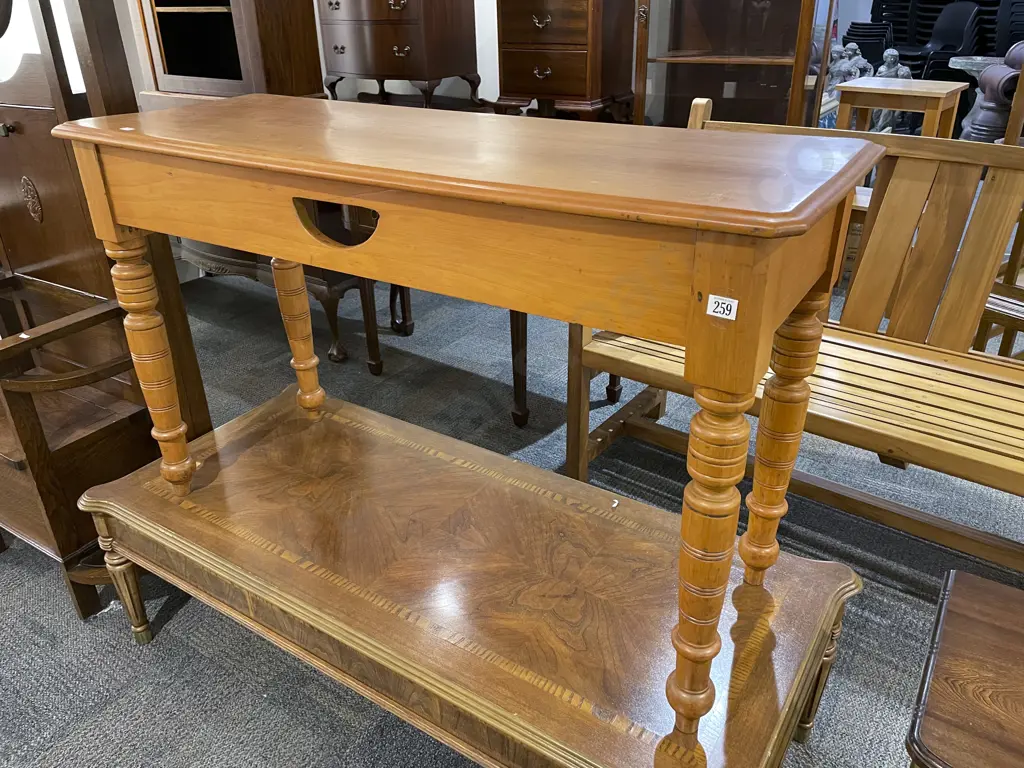 NZ Colonial Kauri Side Table Image 1++