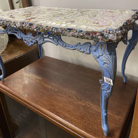 Mosaic Top Metal Base Coffee Table