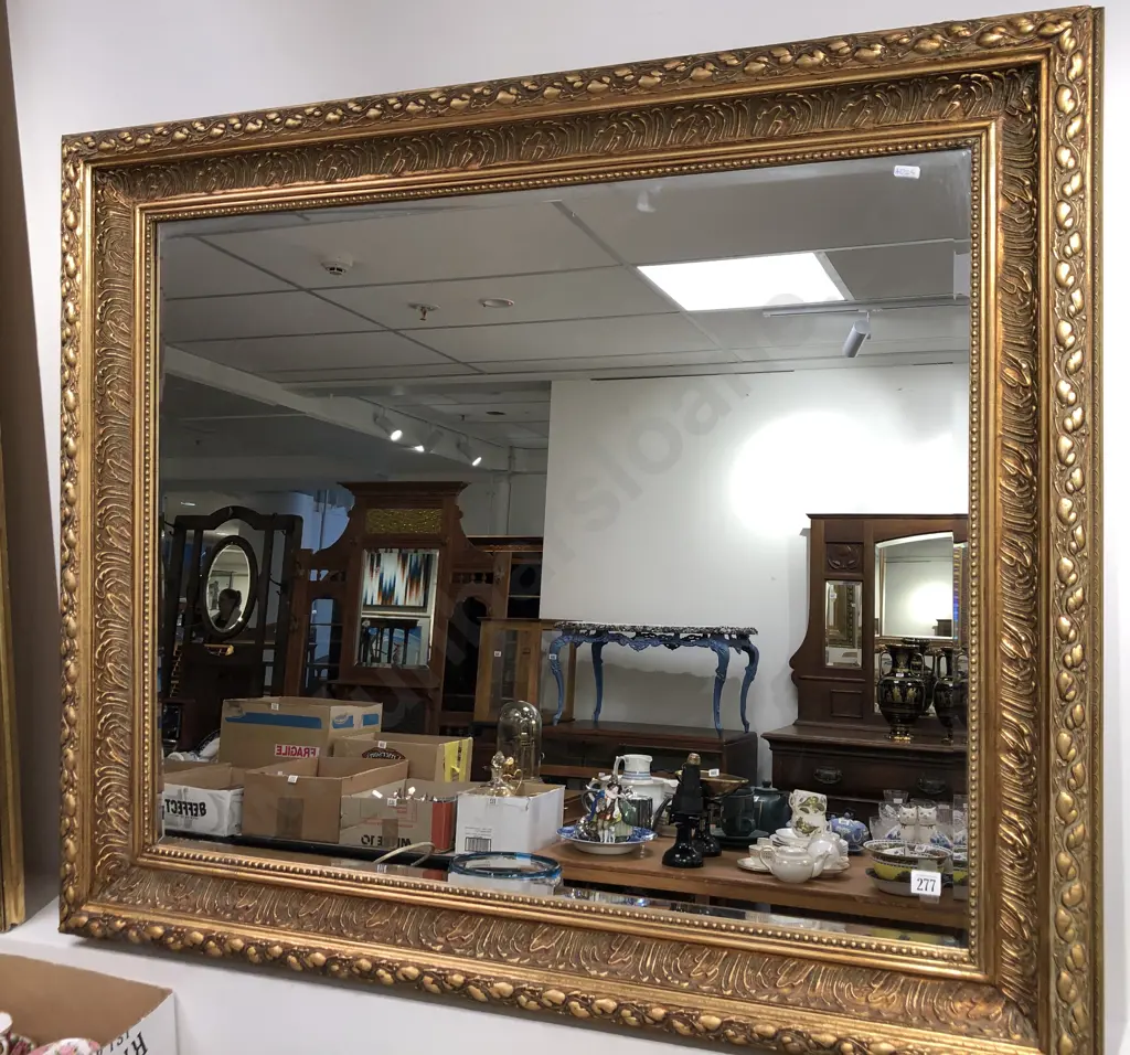 Large Oblong Gilt Framed Mirror Image 1++