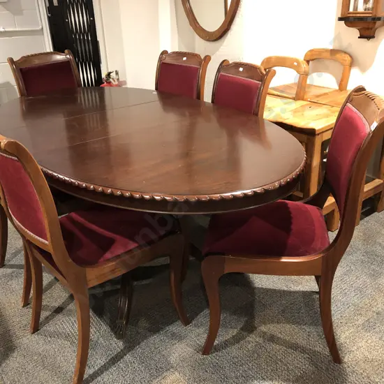Modern Mahogany Seven Piece Dining Room Suite