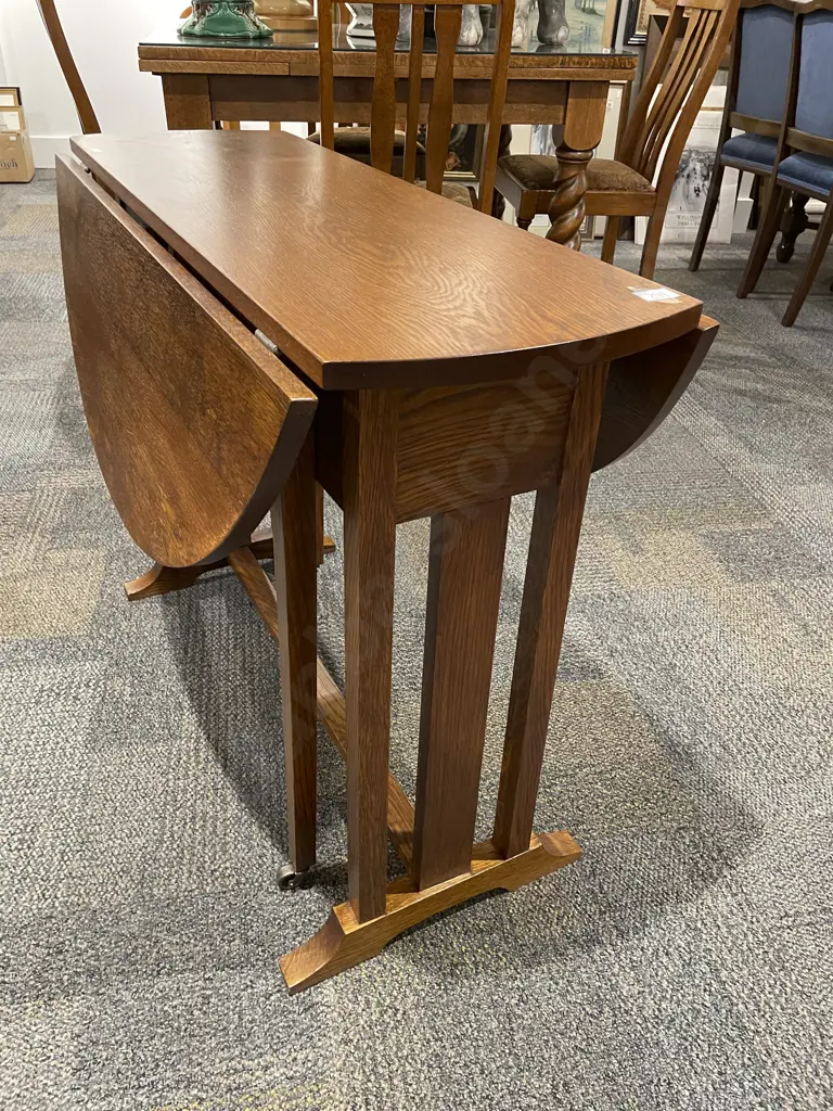 Oak Oval Drop Leaf Dining Table Image 1++