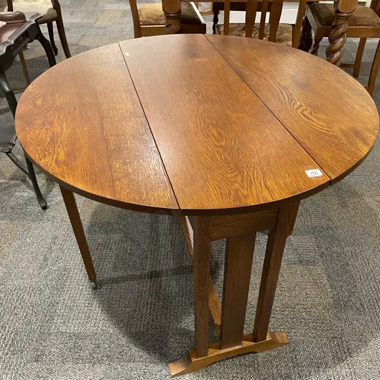Oak Oval Drop Leaf Dining Table