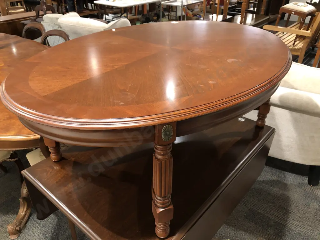 Mahogany Oval Coffee Table Image 1++