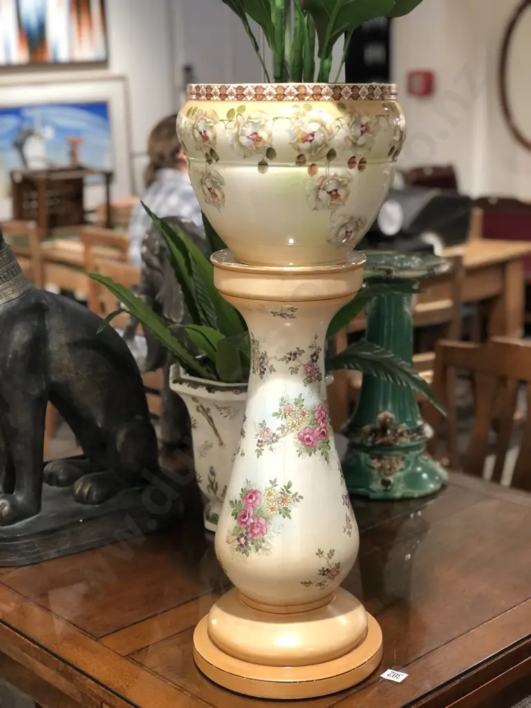 Floral Jardinière and Stand (Faults) Image 1++